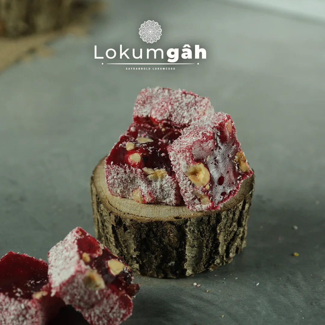 Coconut Coated Pomegranate Flavored Hazelnut Wick Turkish Delight 1 Kg.