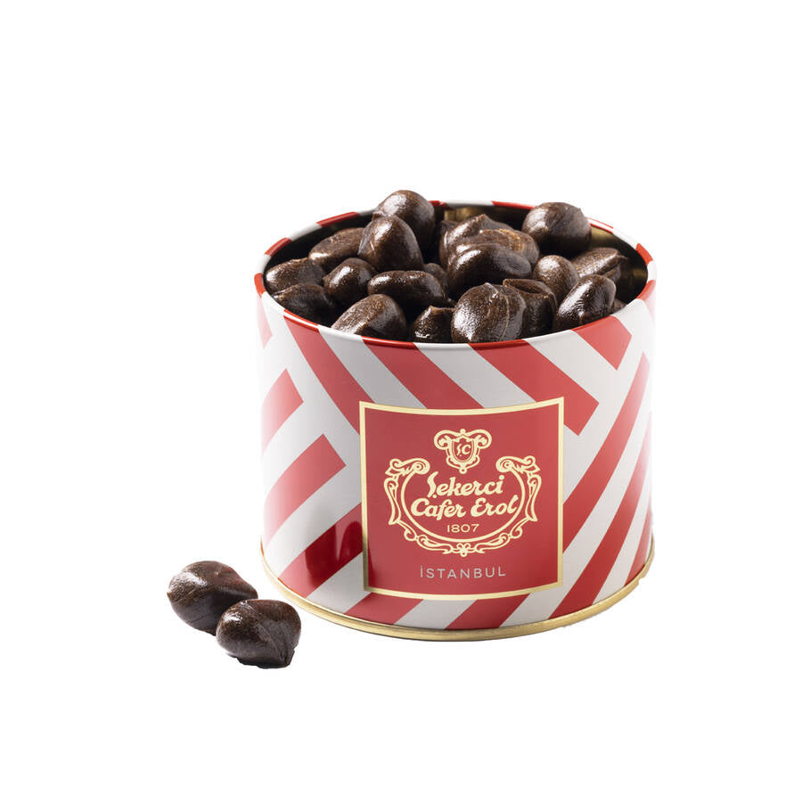 Coffee Rock Candy in Crystal Lid Tin Box