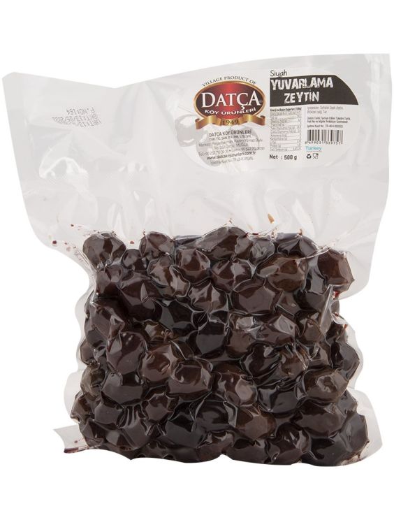 Datça Black Rounded Olives - 500g | Hand-Picked, Brine-Cured, Ready-to-Eat