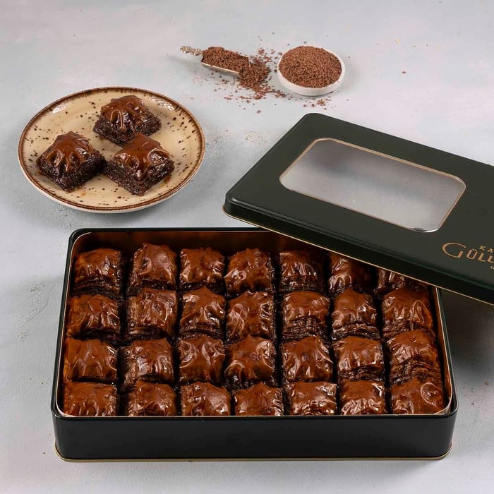 Delicious Chocolate Baklava in Metal Box 900 G.