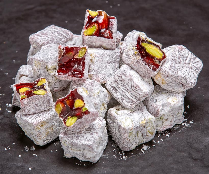 Rich Double Pistachio Turkish Delight with Pomegranate 1 Kg.