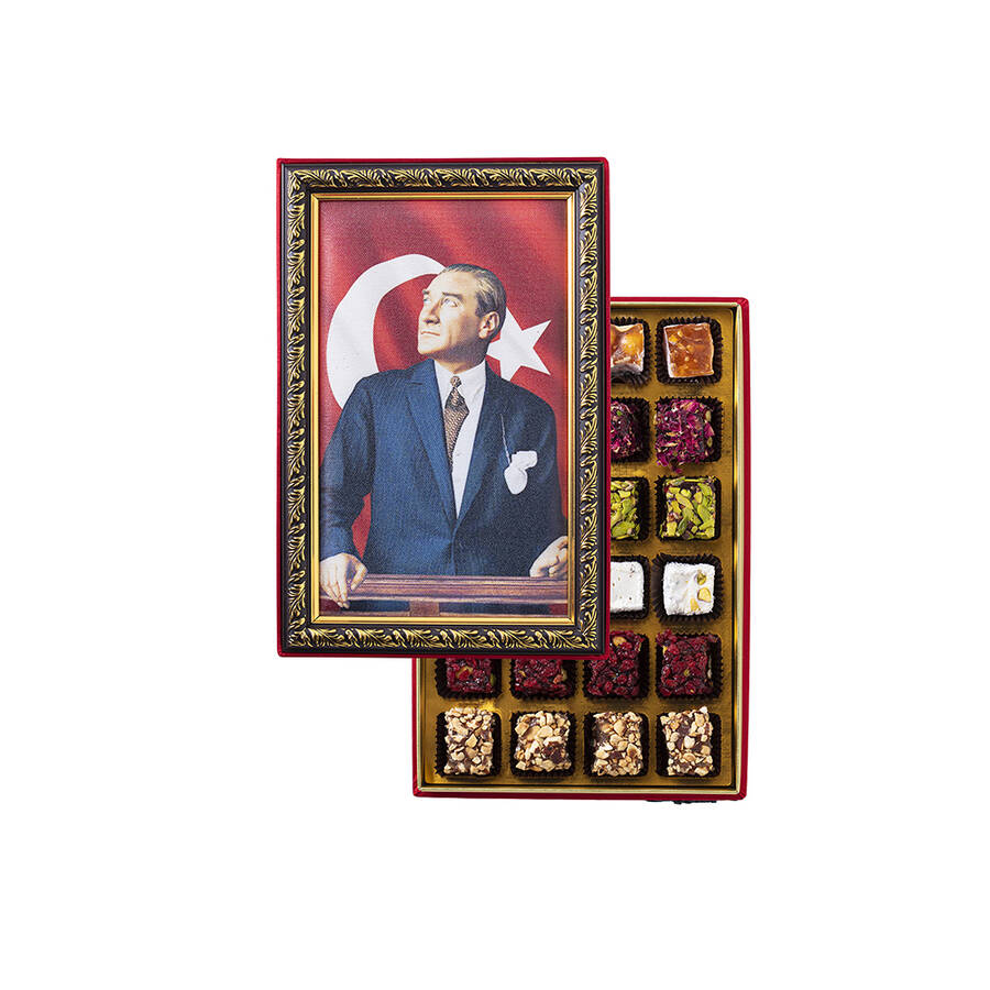 Handmade Special Turkish Delight in Mustafa Kemal Atatürk Framed Box