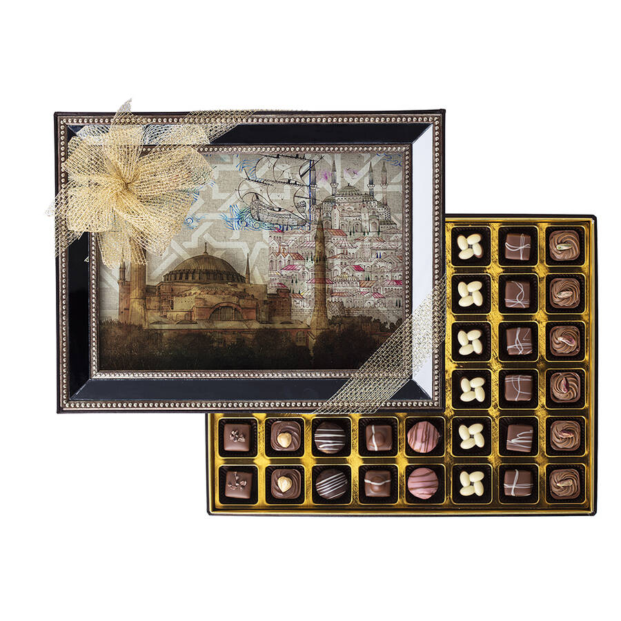 Handmade Special Chocolate in Hagia Sophia Mirrored Framed Box