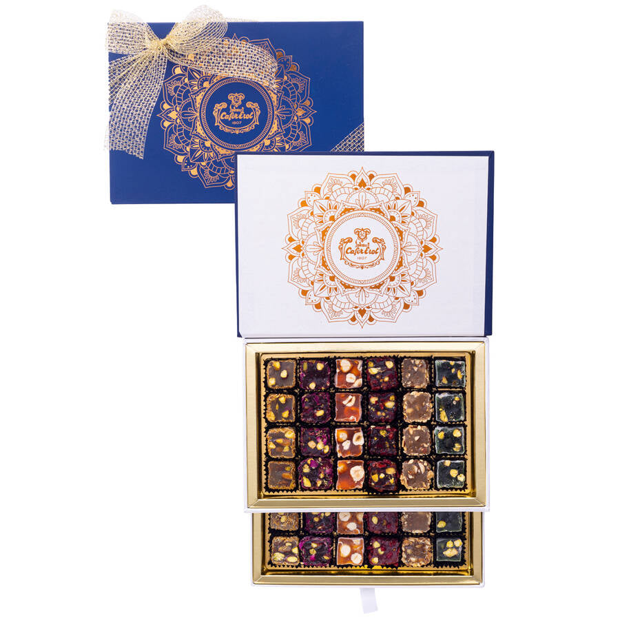 Handmade Special Turkish Delight in Dark Blue Box 48 Pieces