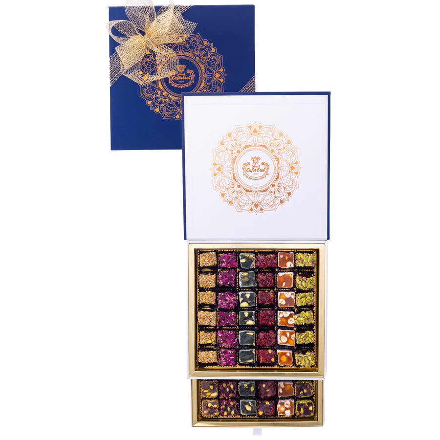 Handmade Special Turkish Delight in Dark Blue Box 72 Pieces