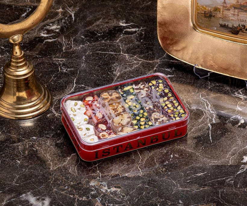 Premium Mixed Turkish Delight Selection in Crystal Box