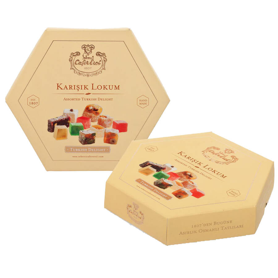 Mixed Turkish Delight in Hexagonal Box