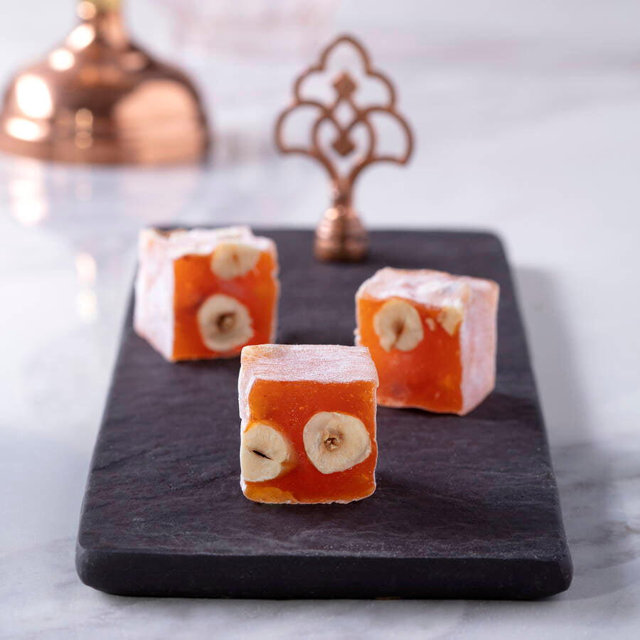 Orange Flavored Hazelnut Wick Turkish Delight Gift Box