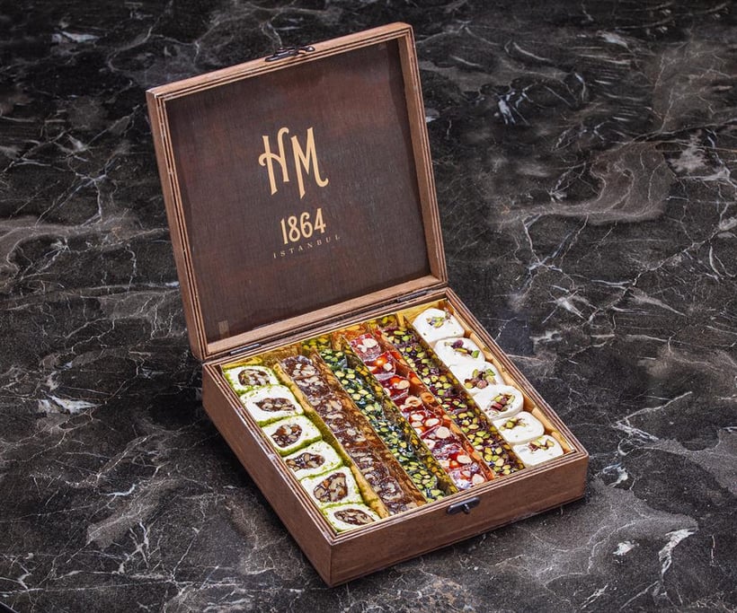 Premium Mixed Turkish Delight in Wooden Box