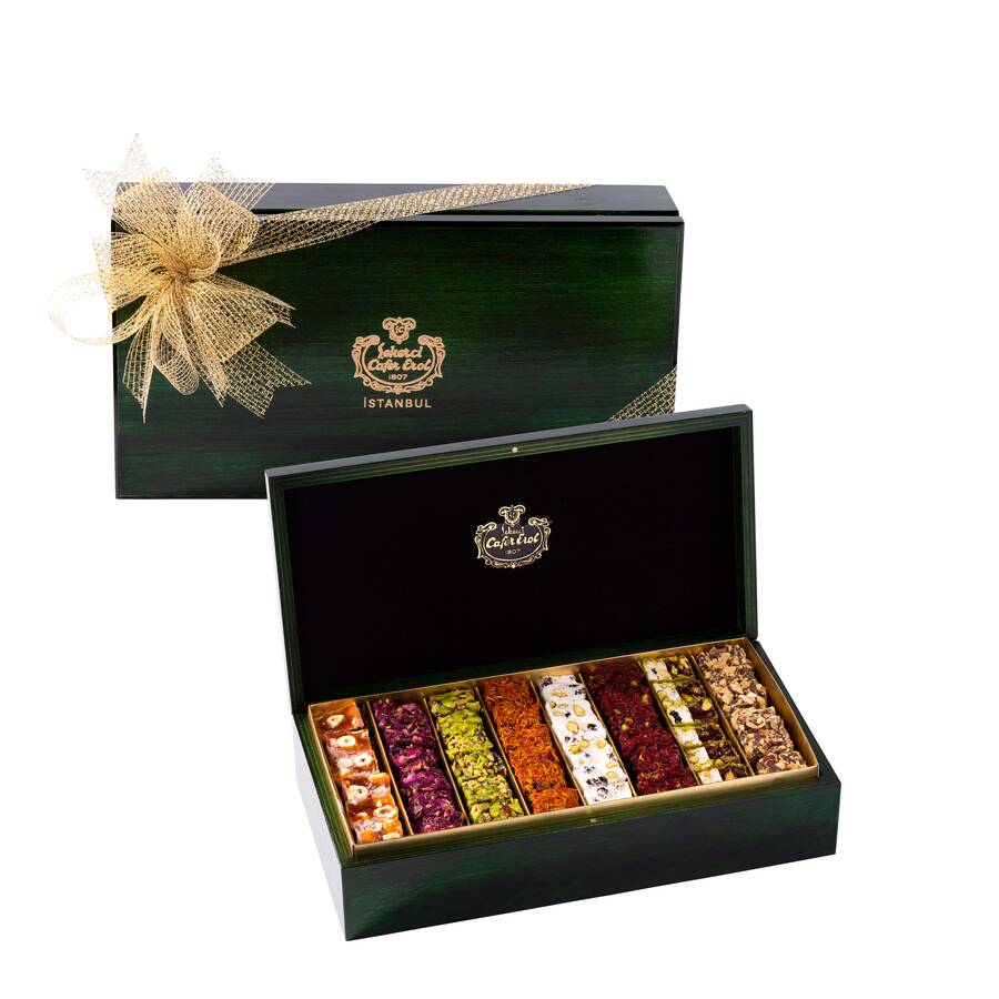 Special Turkish Delight in Green Wooden Box