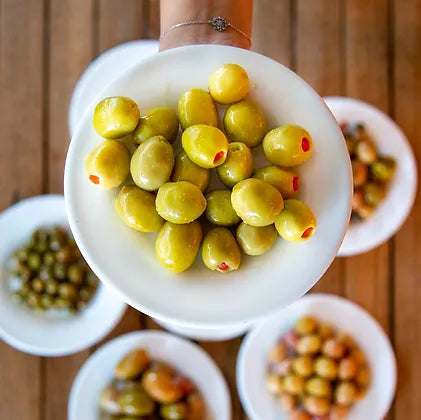 Green Olives with Red Pepper 1 Kg.