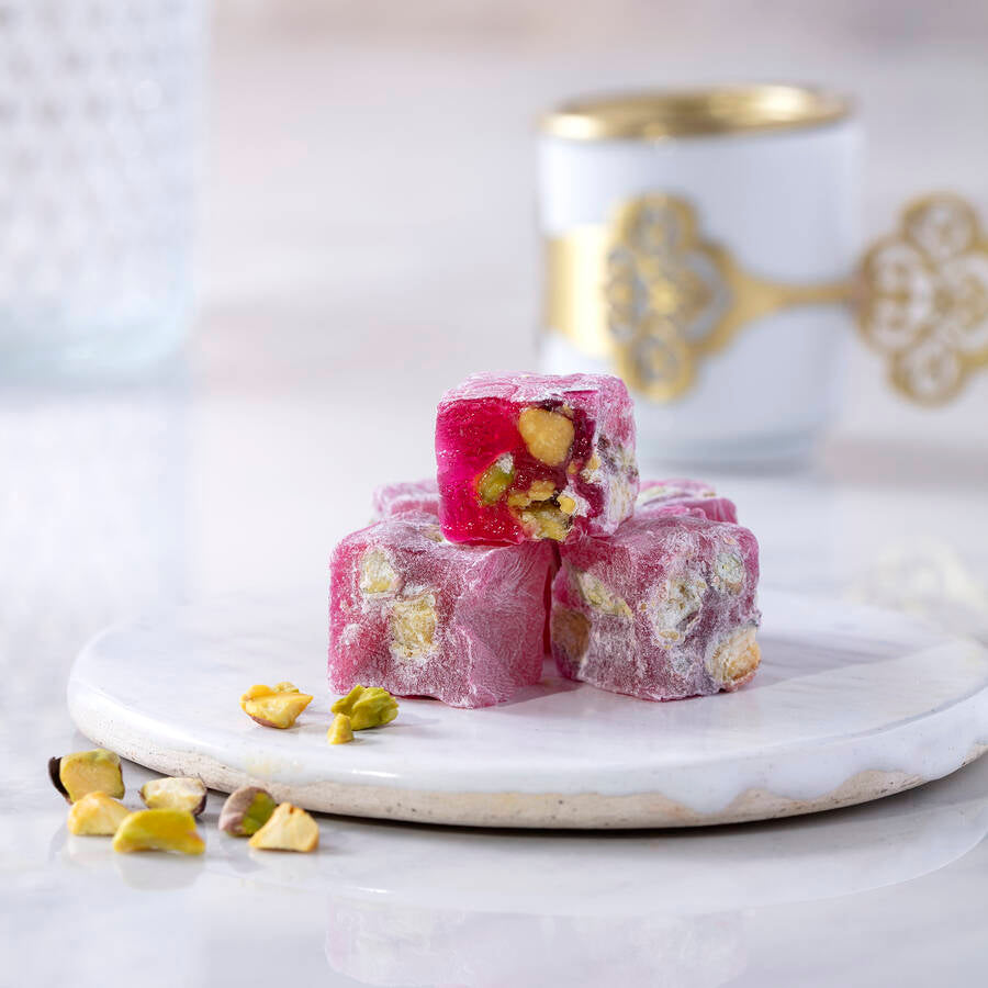 Authentic Double Roasted Pomegranate and Pistachio Turkish Delight 1 Kg.